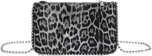 Leopard Print Beading Crossbody Bag Vintage Cheetah Print Satchel Shoulder Envelope Square Bag Animal Print Bag