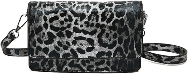 Leopard Print Crossbody Bag Cheetah Print Hobo Satchel Square Bag Y2k Leopard Messenger Bag Cheetah Print Evening Bag
