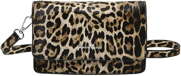 Leopard Print Crossbody Bag Cheetah Print Hobo Satchel Square Bag Y2k Leopard Messenger Bag Cheetah Print Evening Bag