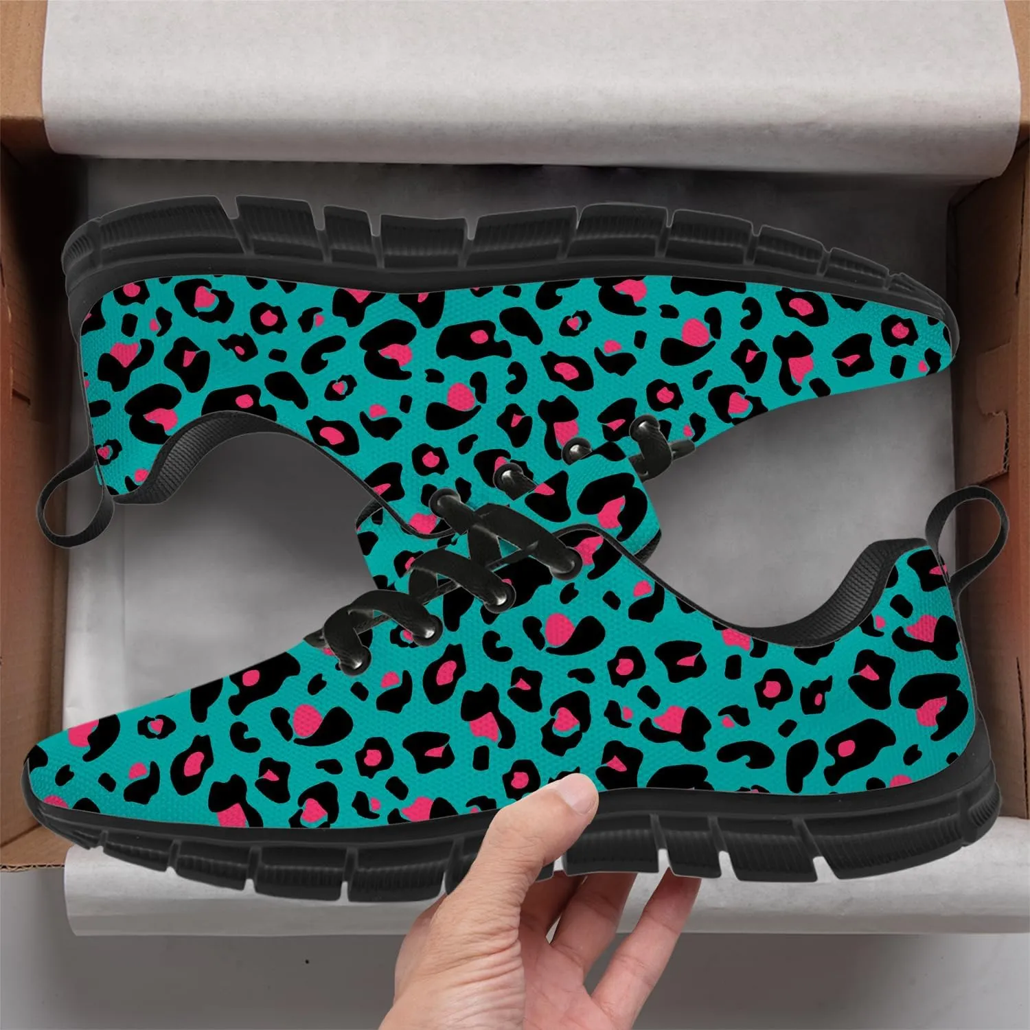 Leopard Print Shoes for Women Men Running Shoes Walking Sneakers Tennis Shoes Gifts for Women Men