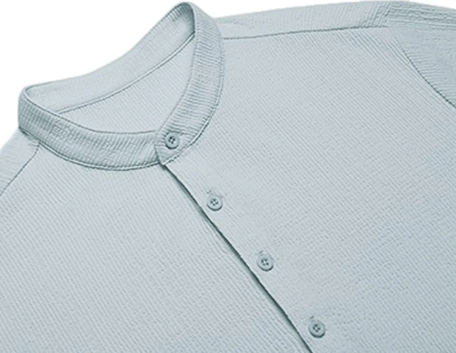 Linen Shirts for Men Vintage Summer V Neck Short Sleeve Henley Shirt Breathable Button Up Band Collar Beach Tee Tops