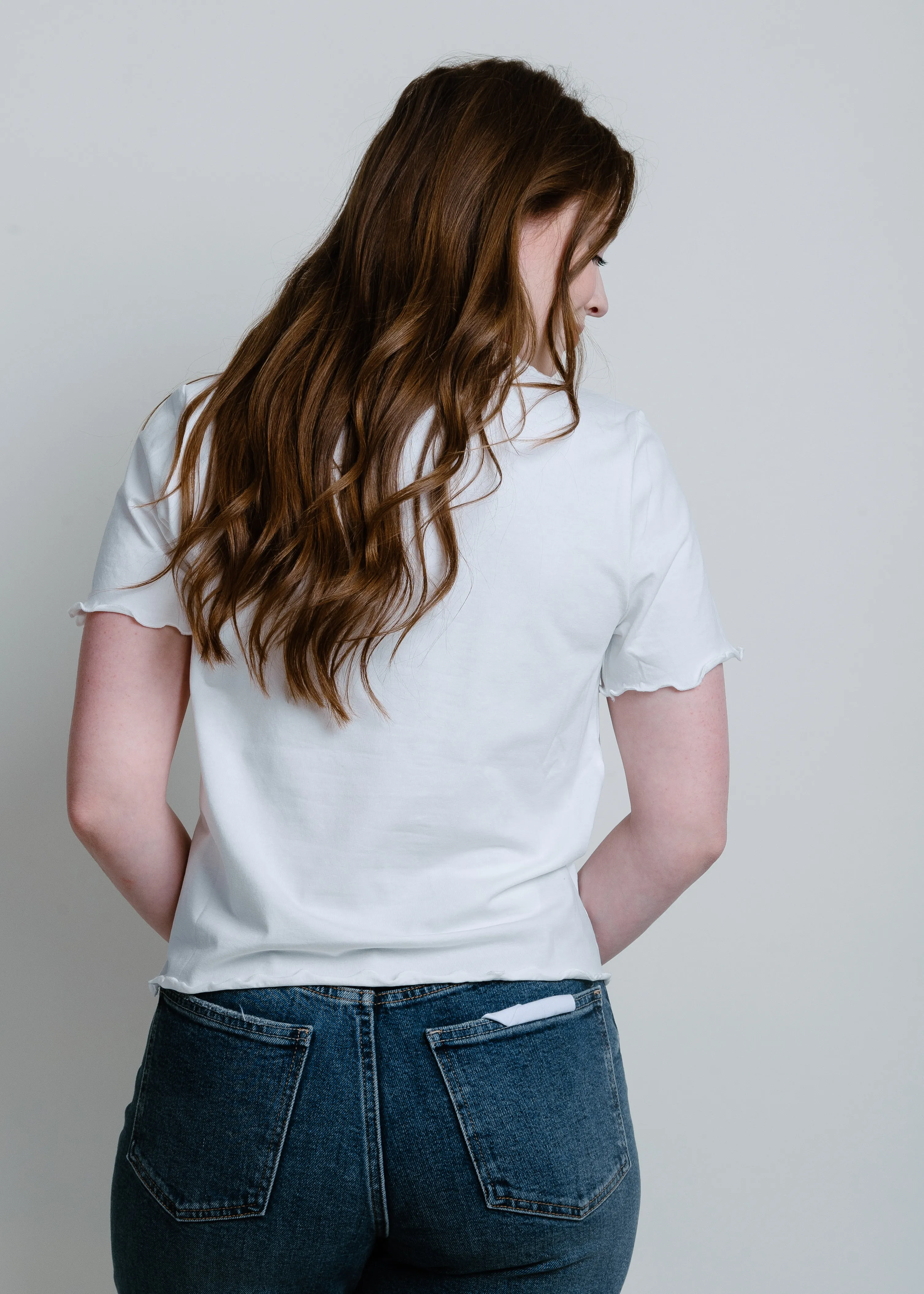 Liza Lettuce Hem Top - Ivory