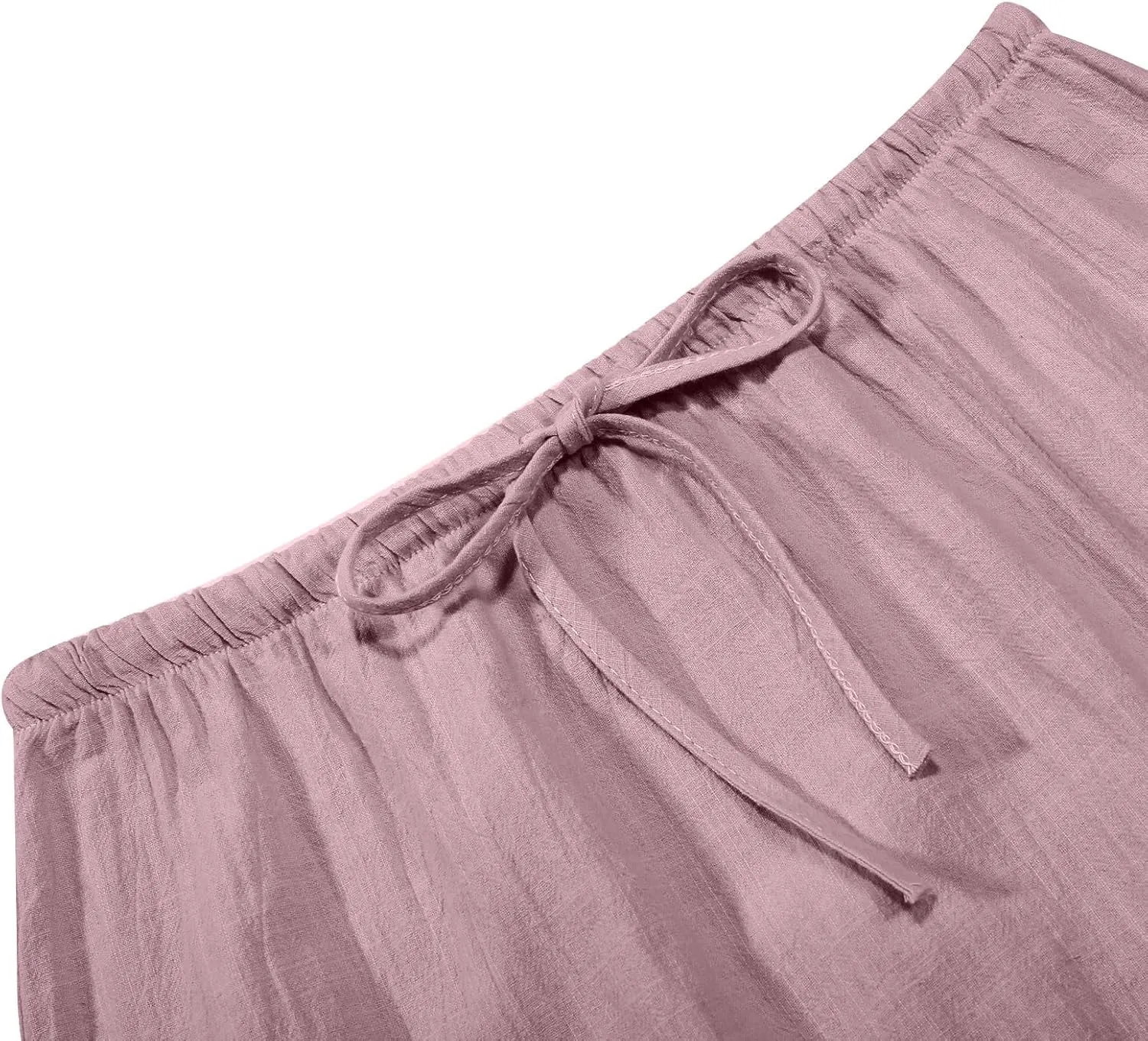 Long Linen Skirts for Women Drawstring High Waisteummer Boho A Line Maxi Skirt Flowy Vacation Casual Skorts