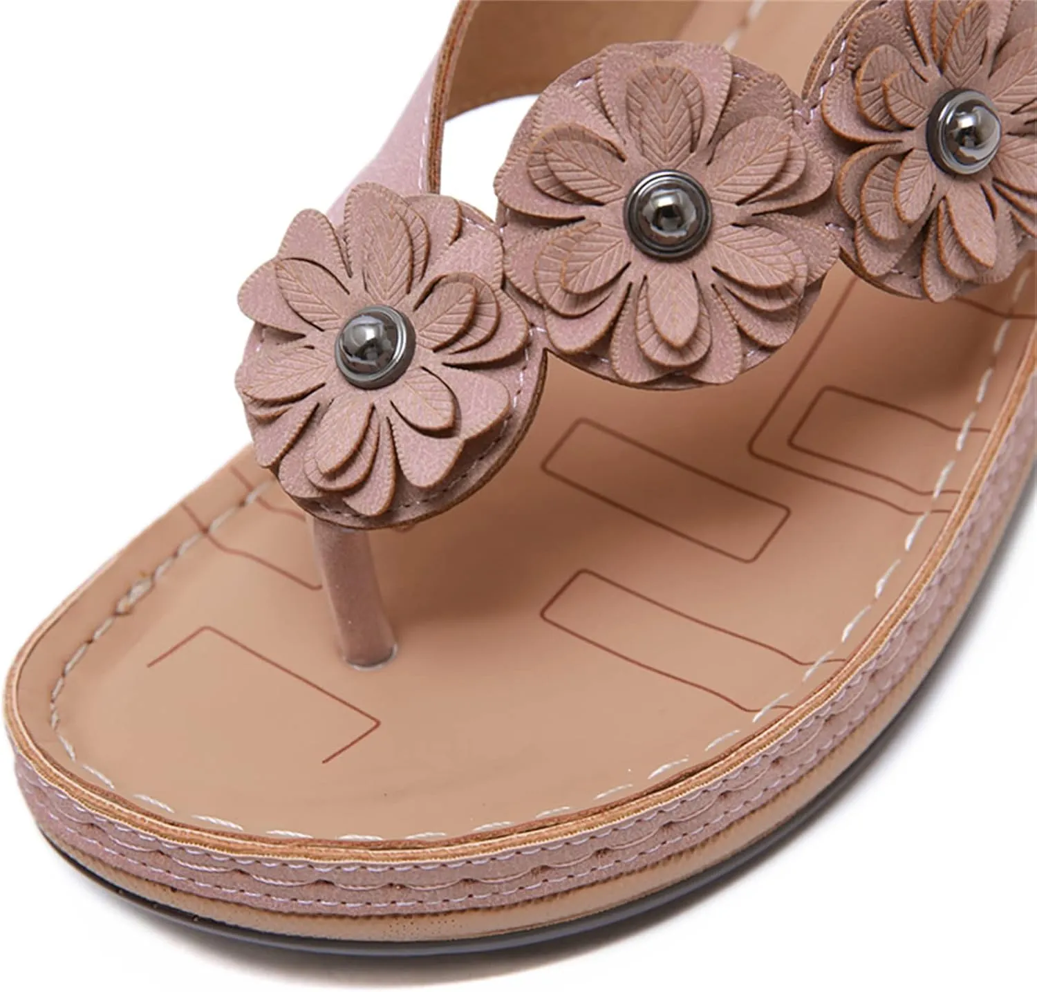 LUWAY Sandals for Women Summer Orthopedic Arch Support Diabetic Walking Sandals Adjustable Anti-Slip Platforms Orthotic Wedge Sandals Comfort Sandals,Black,US7.5/EU39