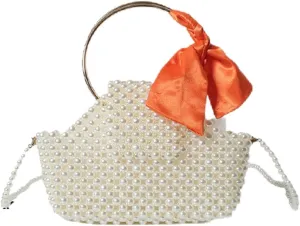 Luxury Pearl Bag Chain Bag Purse Bags, Artificial Pearl Clutch Crossbody Handmade Bags Evening Bags for Party Wedding Bridal Party Travel Prom 74