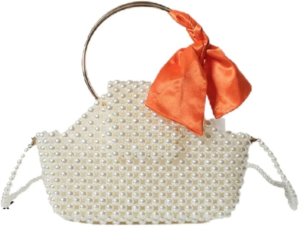 Luxury Pearl Bag Chain Bag Purse Bags, Artificial Pearl Clutch Crossbody Handmade Bags Evening Bags for Party Wedding Bridal Party Travel Prom 74