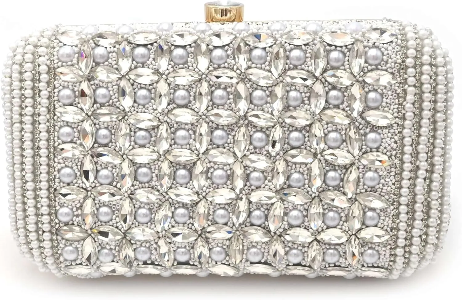 Luxury Silk Beaded Clutch Purse | Handmade Bridal Bag with Pearls & Stones | Evening Handbag for Weddings & Parties