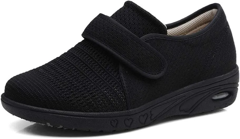 Mei MACLEOD Women's Extra Wide Shoes with Adjustable Strap Wide Width Sneakers Arthritis Edema Walking Shoes for Elderly Diabetic
