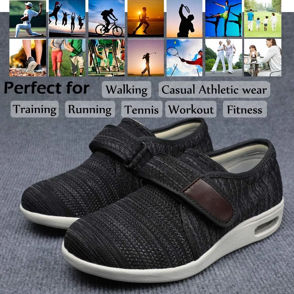 Mei MACLEOD Women's Extra Wide Shoes with Adjustable Strap Wide Width Sneakers Arthritis Edema Walking Shoes for Elderly Diabetic