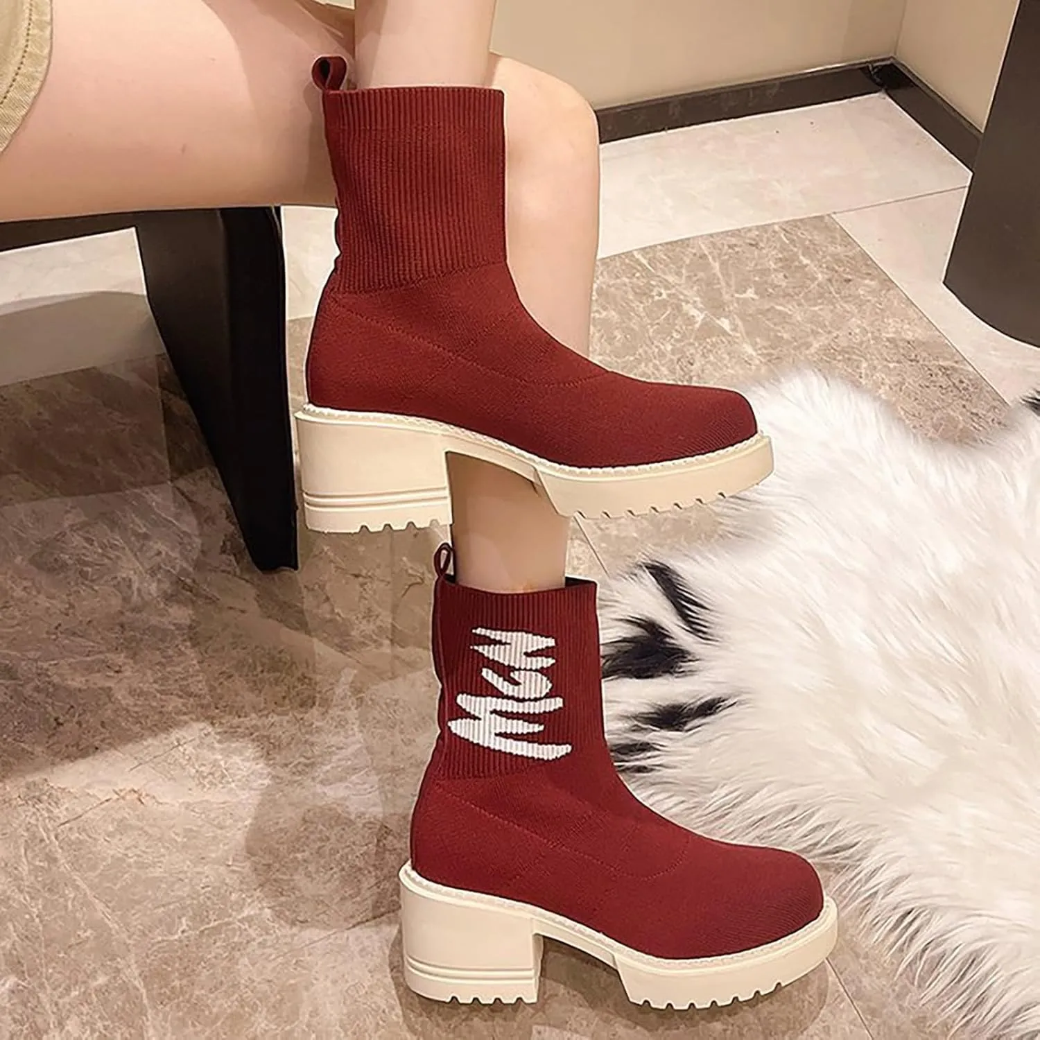 Men Ankle Boots White Booties Womens Wide Width Boots Chunky Brown Boots Black Ankle Boots for Women Chunky Heel Wide Width Women Ankle Boots No Heel