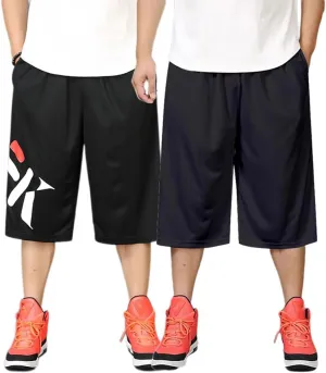Men Basketball Shorts 2 Pack Lightweight Athletic Running Shorts Workout Gym Shorts