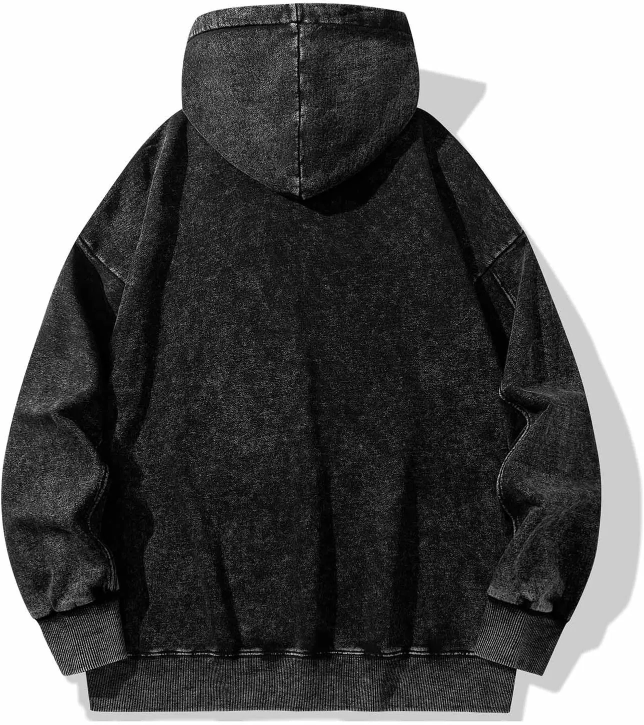 Men Casual Hoodies Plush Cotton Pullover Long Sleeve Oversized Sweatshirt Vintage Heavyweight Hoodie Men Streetwear