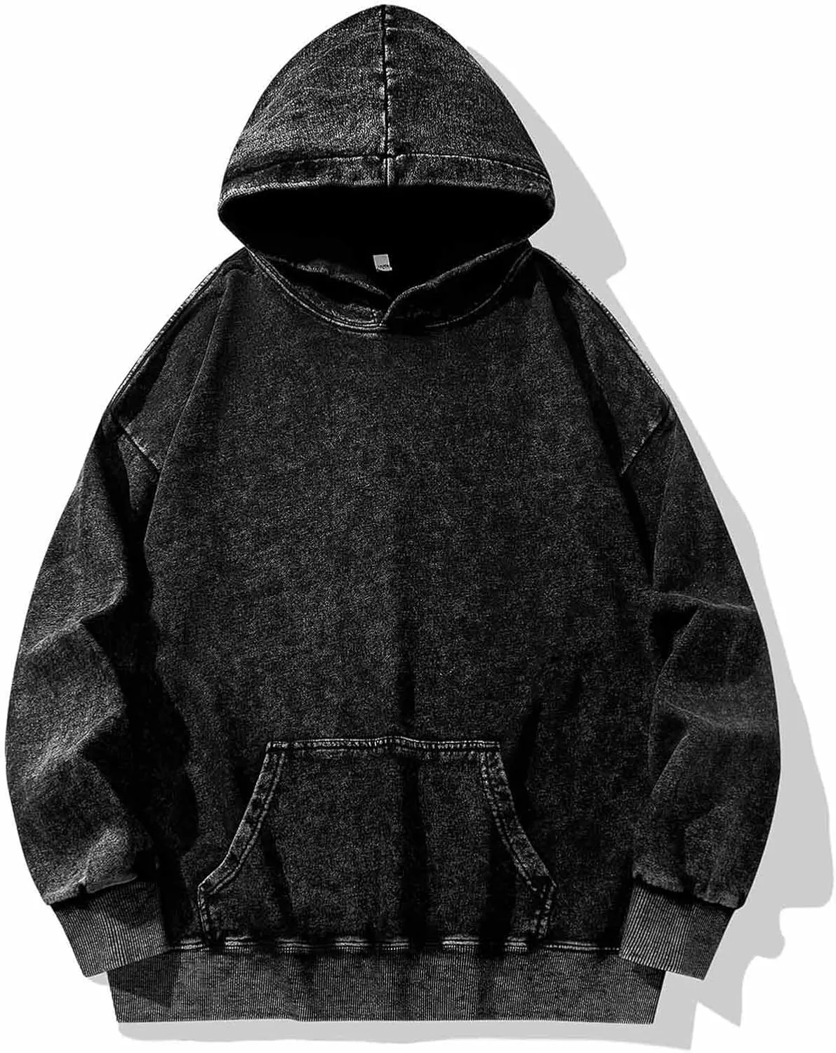 Men Casual Hoodies Plush Cotton Pullover Long Sleeve Oversized Sweatshirt Vintage Heavyweight Hoodie Men Streetwear