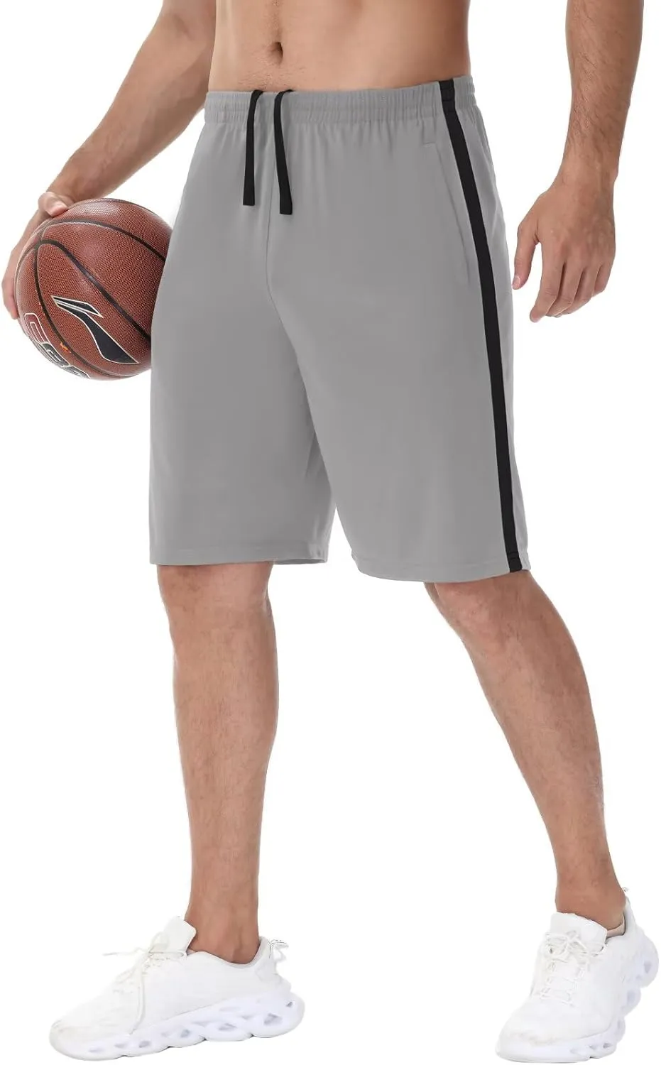 Men's Basketball Shorts with Pockets Athletic Running Shorts Workout Training Gym Shorts