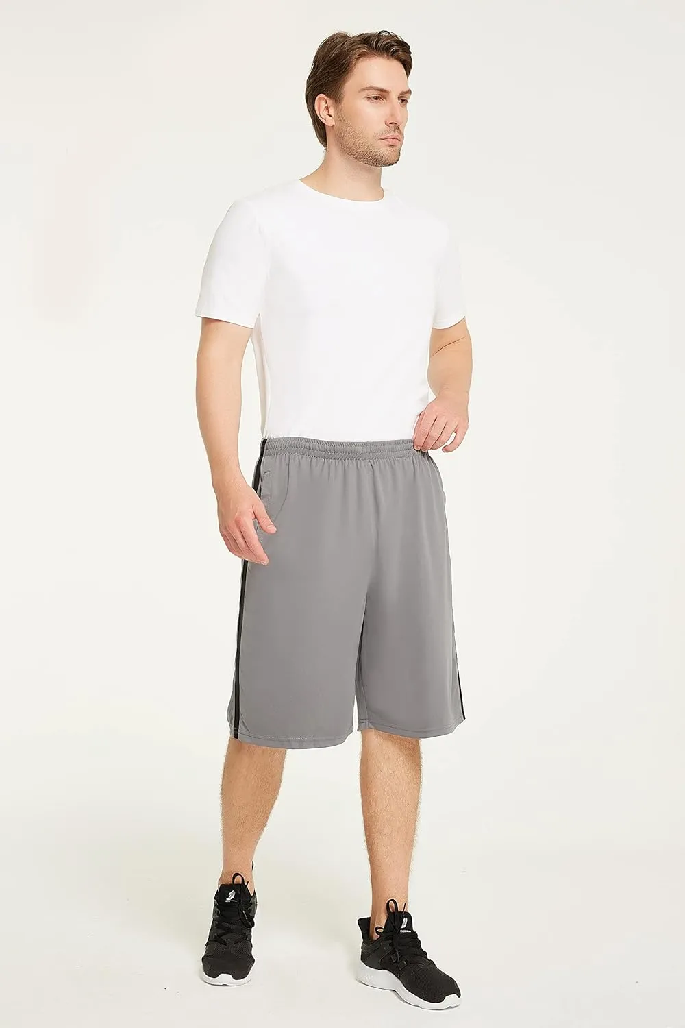 Men's Basketball Shorts with Pockets Athletic Running Shorts Workout Training Gym Shorts