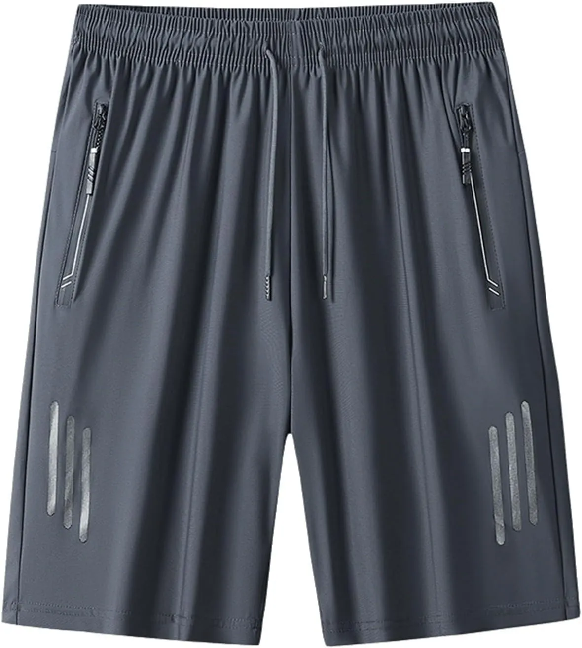 Mens Beach Shorts Summer Stretch Drawstring Casual Shorts Loose Gym Shorts with Zip Pockets Athletic Shorts Trendy