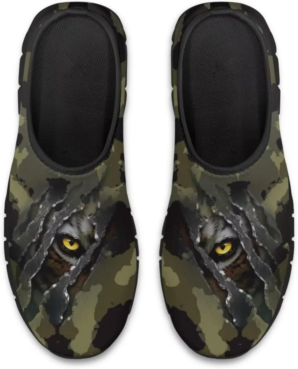 Men's Camouflage Sneakers Casual Low Top Slip On Comfort Breathable Outdoor Walking Shoes for Man Black US 5-14
