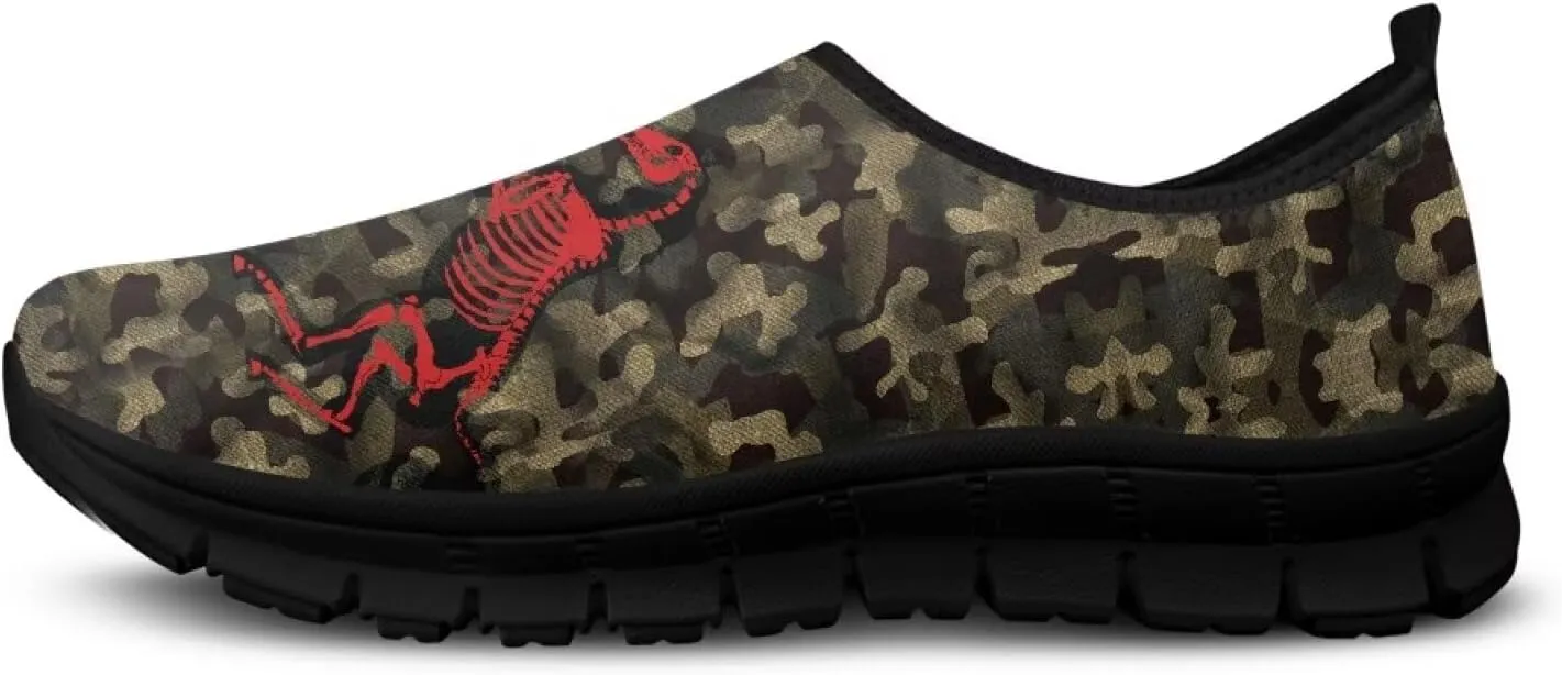 Men's Camouflage Sneakers Casual Low Top Slip On Comfort Breathable Outdoor Walking Shoes for Man Black US 5-14