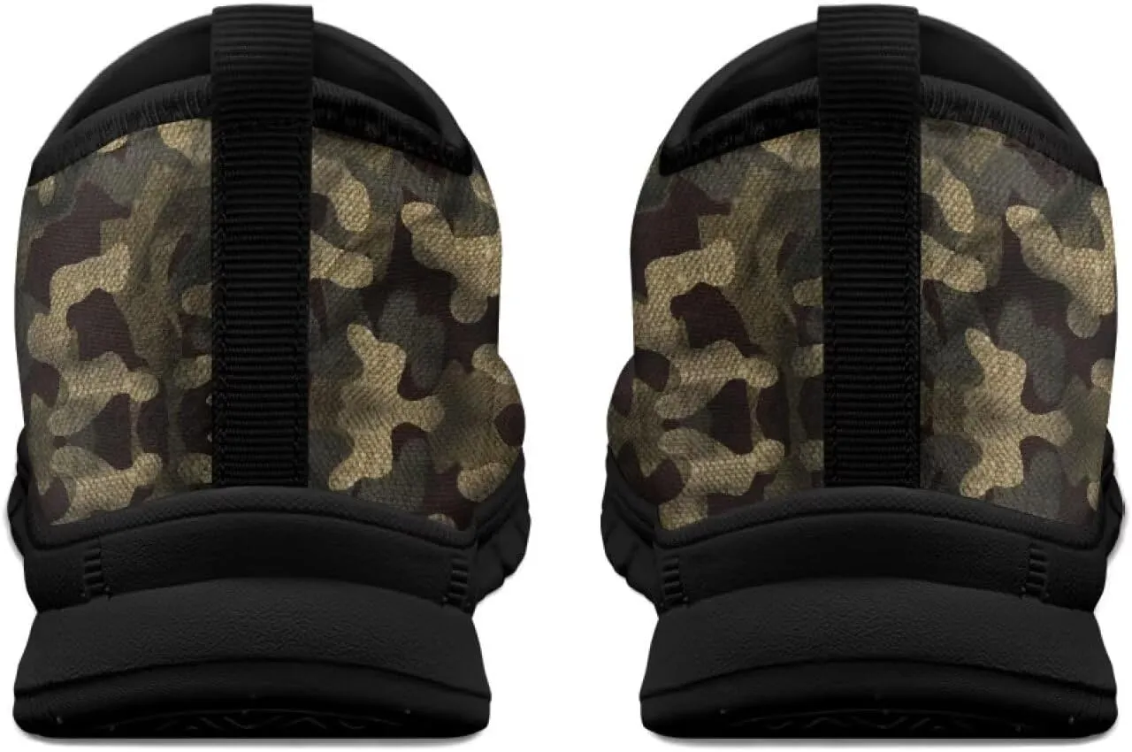 Men's Camouflage Sneakers Casual Low Top Slip On Comfort Breathable Outdoor Walking Shoes for Man Black US 5-14