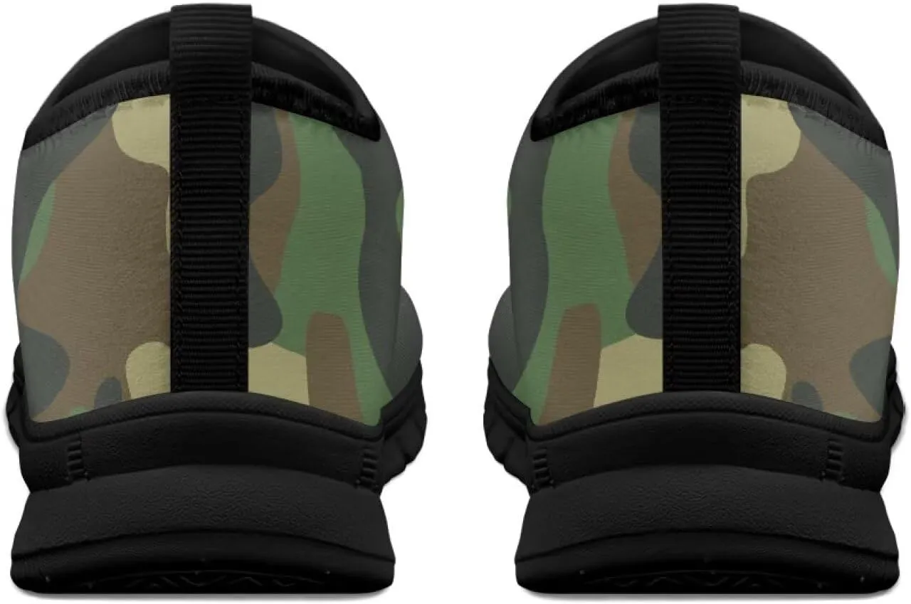 Men's Camouflage Sneakers Casual Low Top Slip On Comfort Breathable Outdoor Walking Shoes for Man Black US 5-14