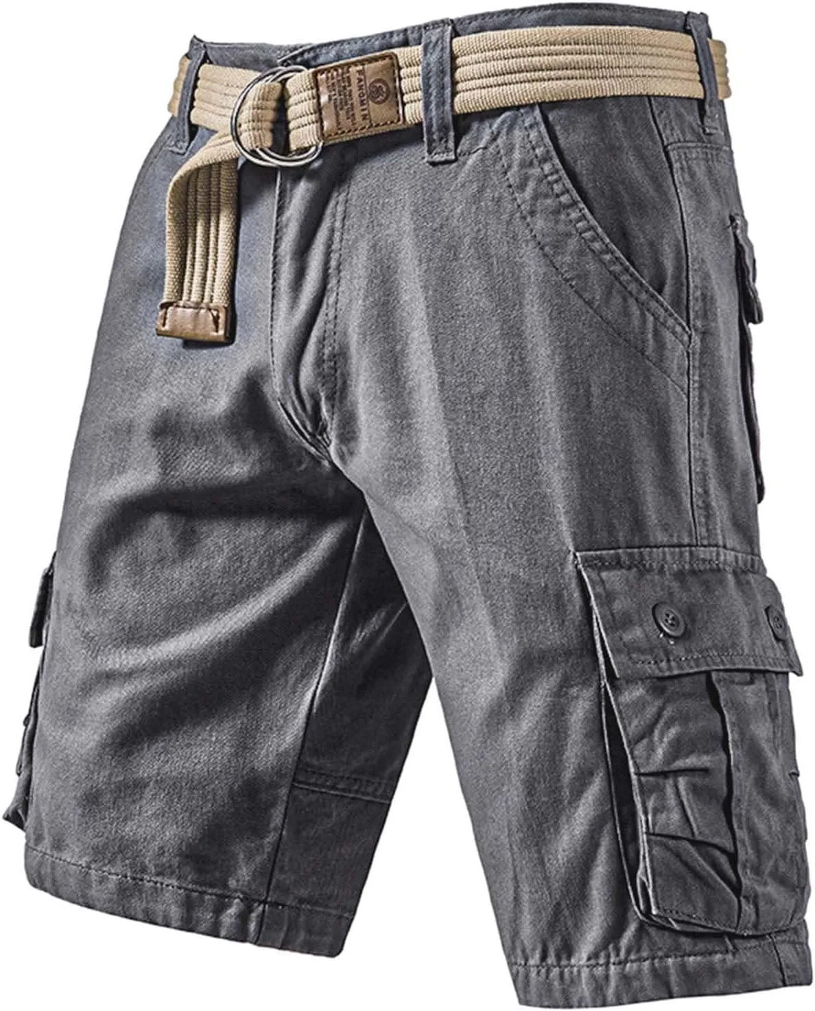 Men's Cargo Shorts Outdoor Hiking Travel Casual with Multi-Pocket Comfortable Cotton Twill Relaxed Fit