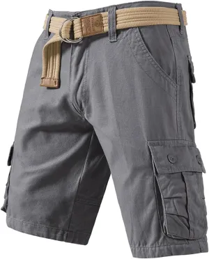 Men's Cargo Shorts Outdoor Hiking Travel Casual with Multi-Pocket Comfortable Cotton Twill Relaxed Fit