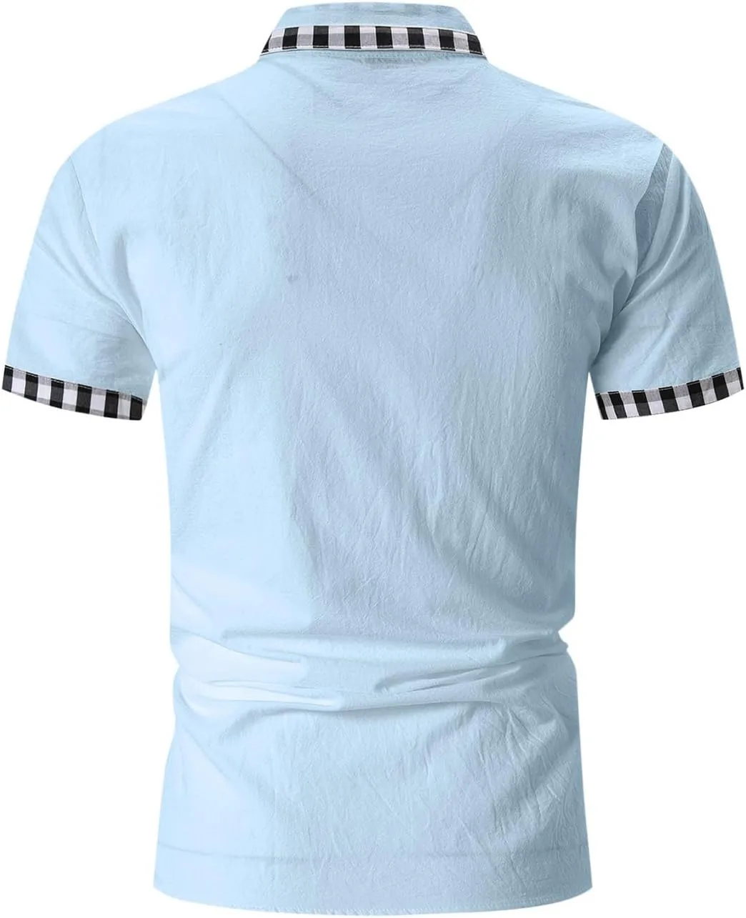 Men's Cotton Linen Short Sleeve Button Down Collared Tops Casual Striped Color Block Summer Vacation Beach Shirts