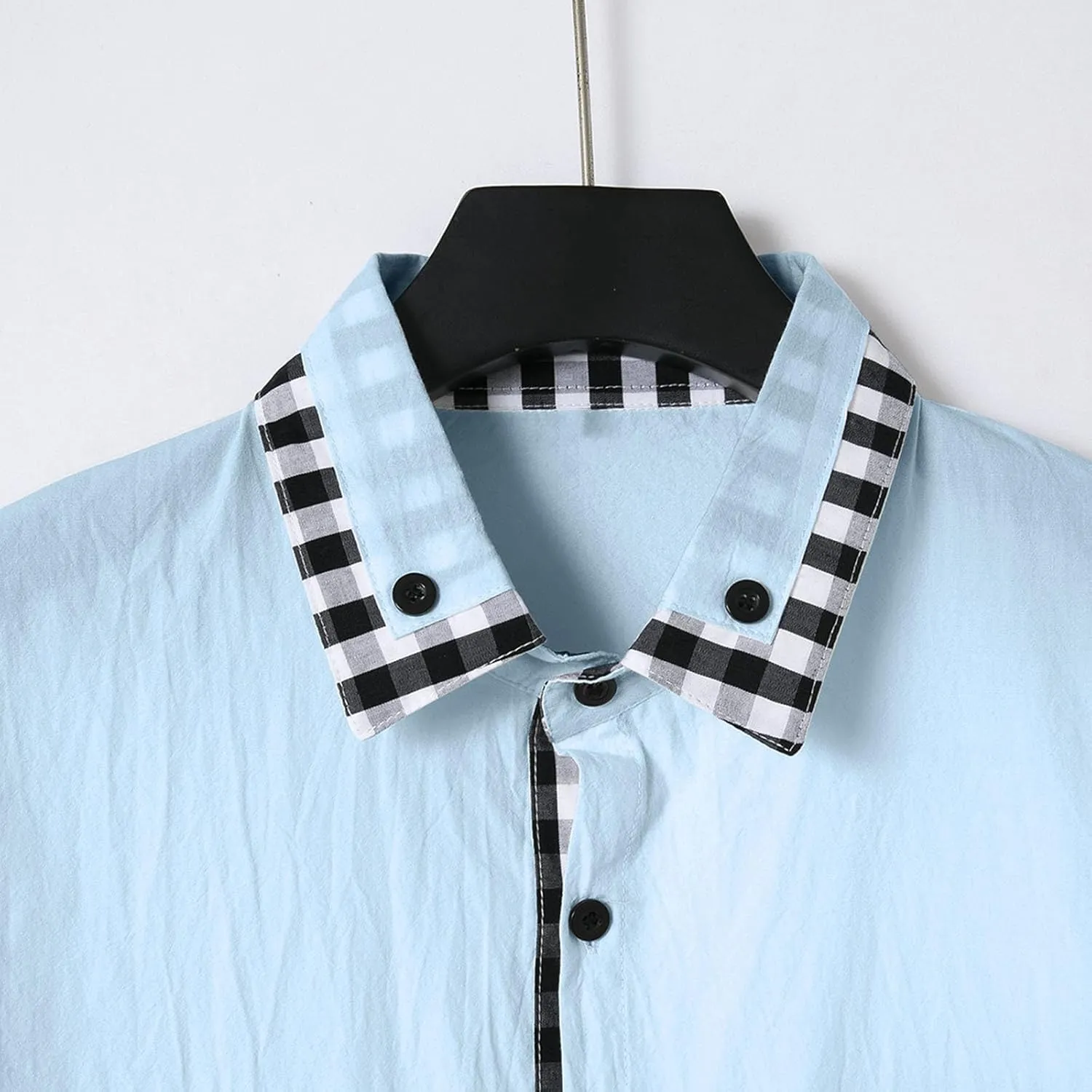 Men's Cotton Linen Short Sleeve Button Down Collared Tops Casual Striped Color Block Summer Vacation Beach Shirts