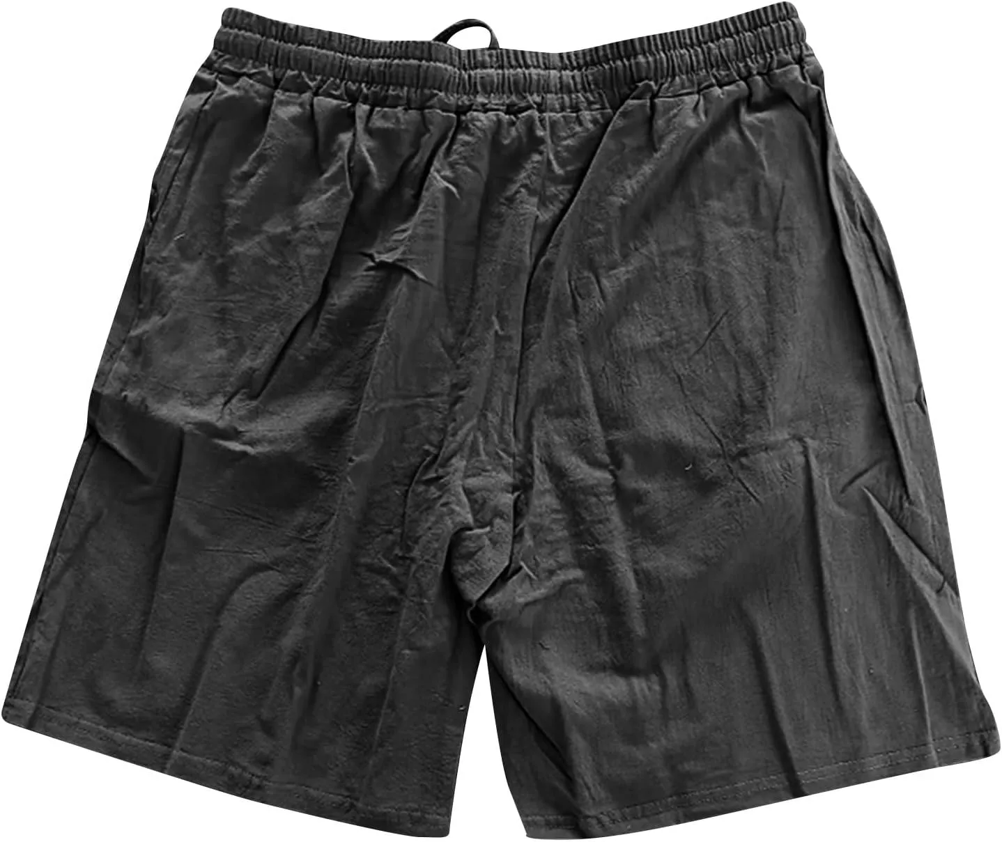 Men's Linen Shorts Casual Elastic Waist Drawstring 2025 Summer Beach Shorts