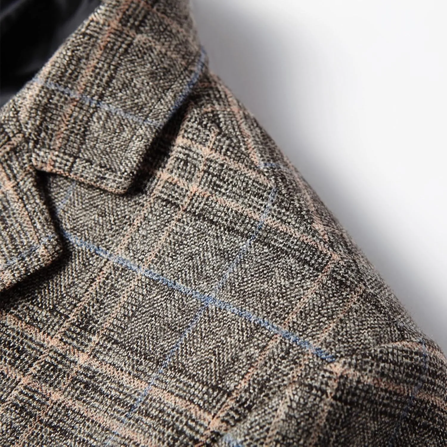 Mens Plaid Sport Coat Slim Classic Fit Two Button Checkered Blazer Lightweight Comfy Lapel Business Casual Daily Suit Jacket