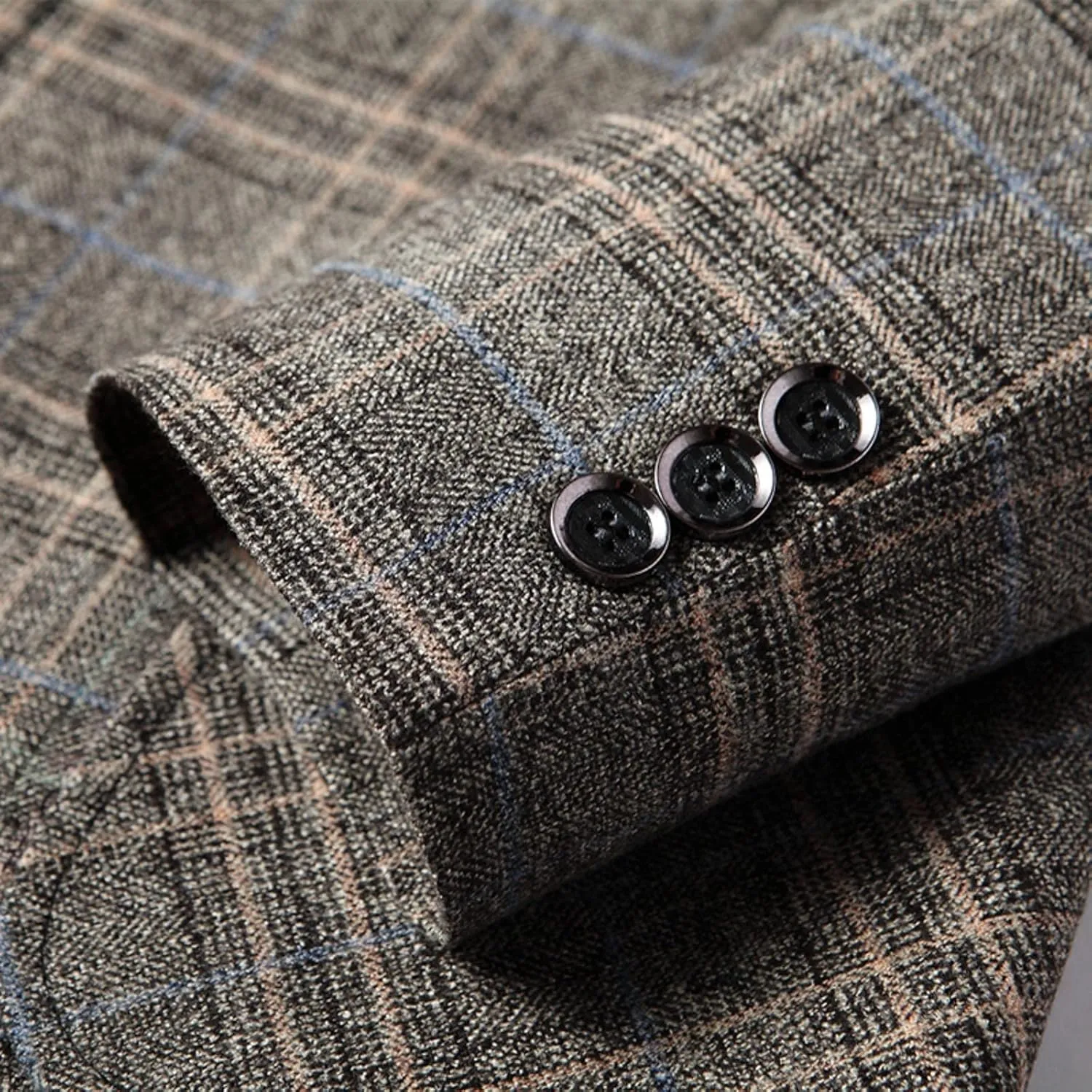Mens Plaid Sport Coat Slim Classic Fit Two Button Checkered Blazer Lightweight Comfy Lapel Business Casual Daily Suit Jacket