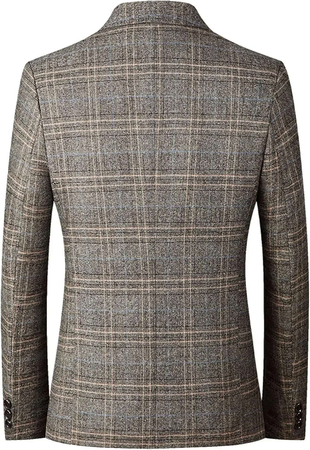 Mens Plaid Sport Coat Slim Classic Fit Two Button Checkered Blazer Lightweight Comfy Lapel Business Casual Daily Suit Jacket
