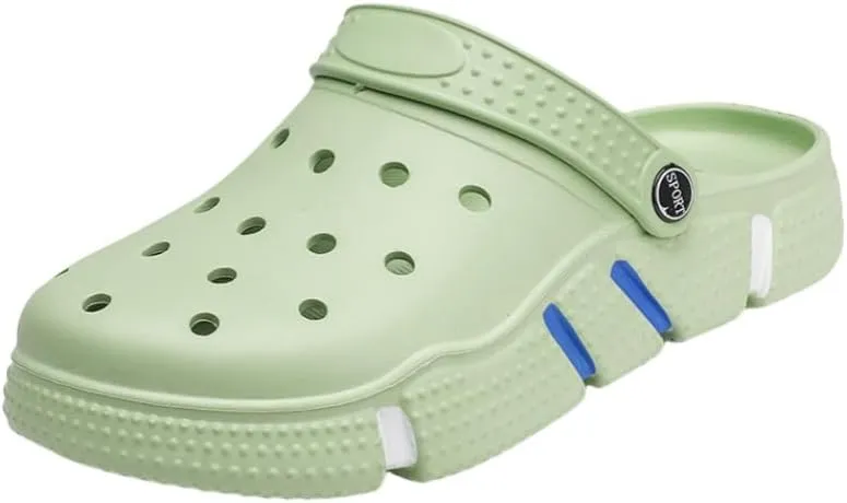 Men's Plus Size Lightweight Non-Slip EVA Clogs - Breathable Slides with Adjustable Buckle, Comfortable Beach & Garden Shoes for Casual Outdoor Use
