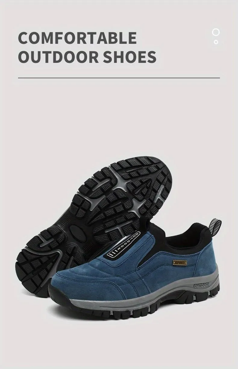 Men's Slip-On Hiking Sneakers, Wear-Resistant Non-Slip Outdoor Shoes for Hunting Trekking