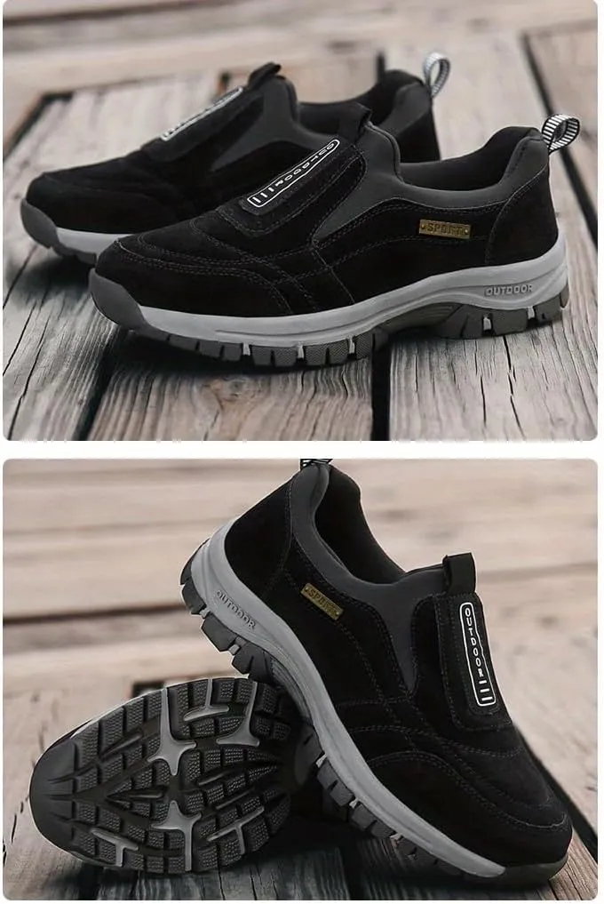 Men's Slip-On Hiking Sneakers, Wear-Resistant Non-Slip Outdoor Shoes for Hunting Trekking