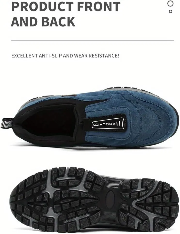 Men's Slip-On Hiking Sneakers, Wear-Resistant Non-Slip Outdoor Shoes for Hunting Trekking