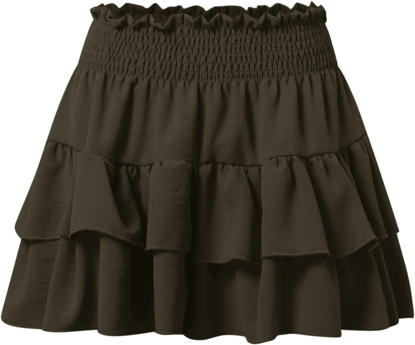 Mini Skirts for Women Summer High Waisted Ruffle Tiered Skorts Boho Flowy Linen Mini Skirts Beach Vacation Skirt
