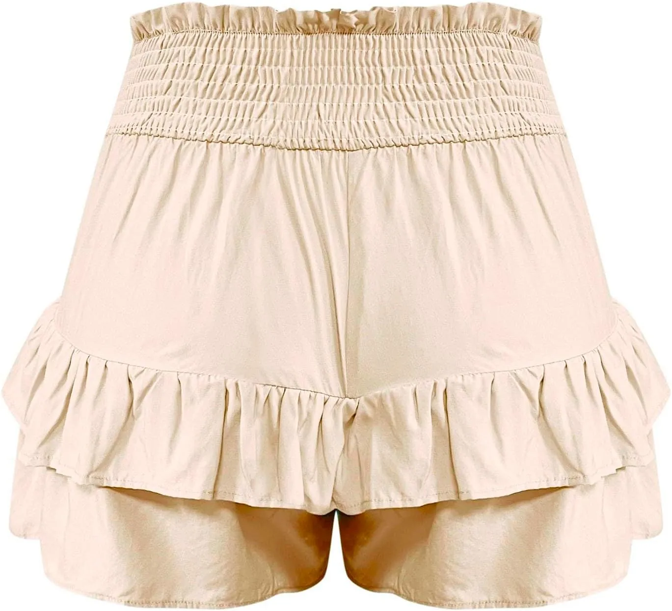Mini Skirts for Women Summer High Waisted Ruffle Tiered Skorts Boho Flowy Linen Mini Skirts Beach Vacation Skirt