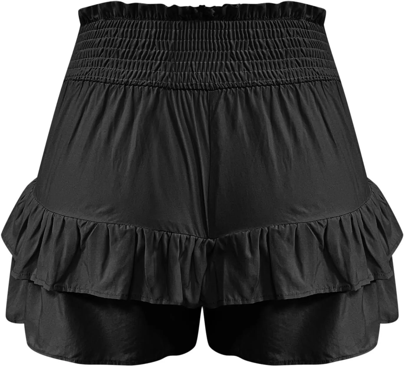 Mini Skirts for Women Summer High Waisted Ruffle Tiered Skorts Boho Flowy Linen Mini Skirts Beach Vacation Skirt