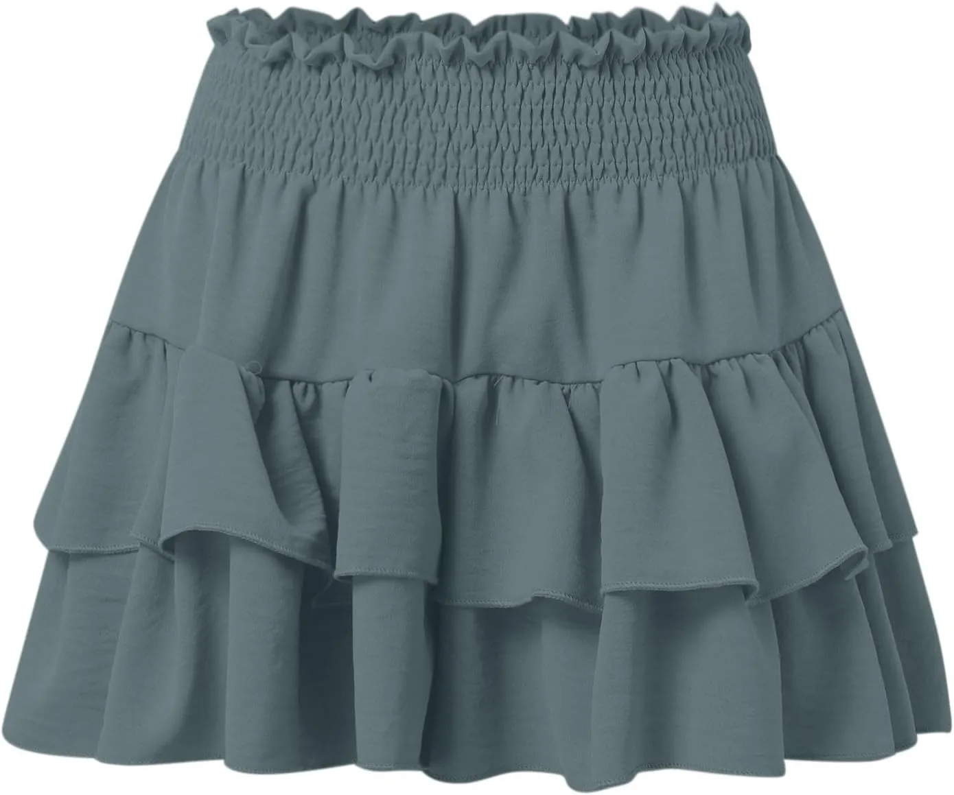 Mini Skirts for Women Summer High Waisted Ruffle Tiered Skorts Boho Flowy Linen Mini Skirts Beach Vacation Skirt