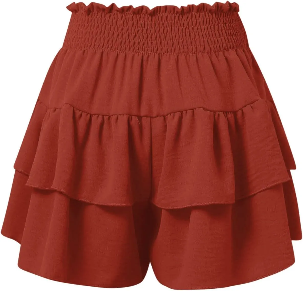 Mini Skirts for Women Summer High Waisted Ruffle Tiered Skorts Boho Flowy Linen Mini Skirts Beach Vacation Skirt