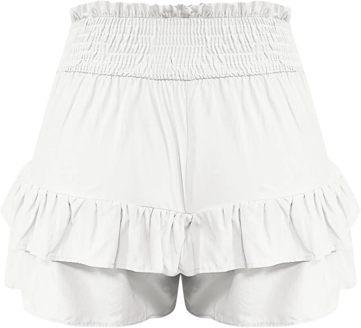 Mini Skirts for Women Summer High Waisted Ruffle Tiered Skorts Boho Flowy Linen Mini Skirts Beach Vacation Skirt