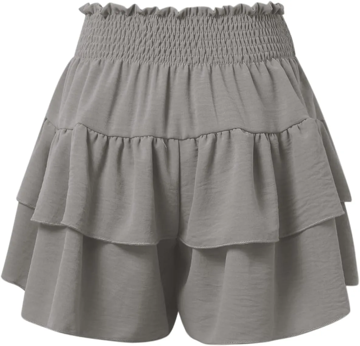 Mini Skirts for Women Summer High Waisted Ruffle Tiered Skorts Boho Flowy Linen Mini Skirts Beach Vacation Skirt