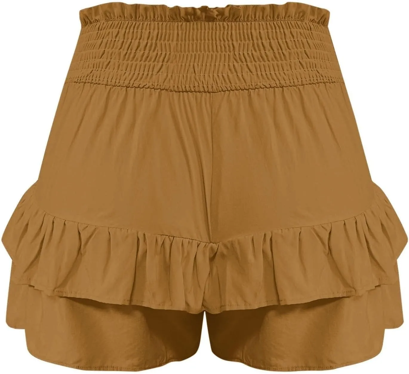 Mini Skirts for Women Summer High Waisted Ruffle Tiered Skorts Boho Flowy Linen Mini Skirts Beach Vacation Skirt