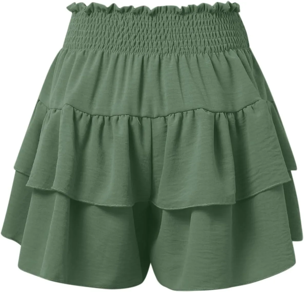 Mini Skirts for Women Summer High Waisted Ruffle Tiered Skorts Boho Flowy Linen Mini Skirts Beach Vacation Skirt