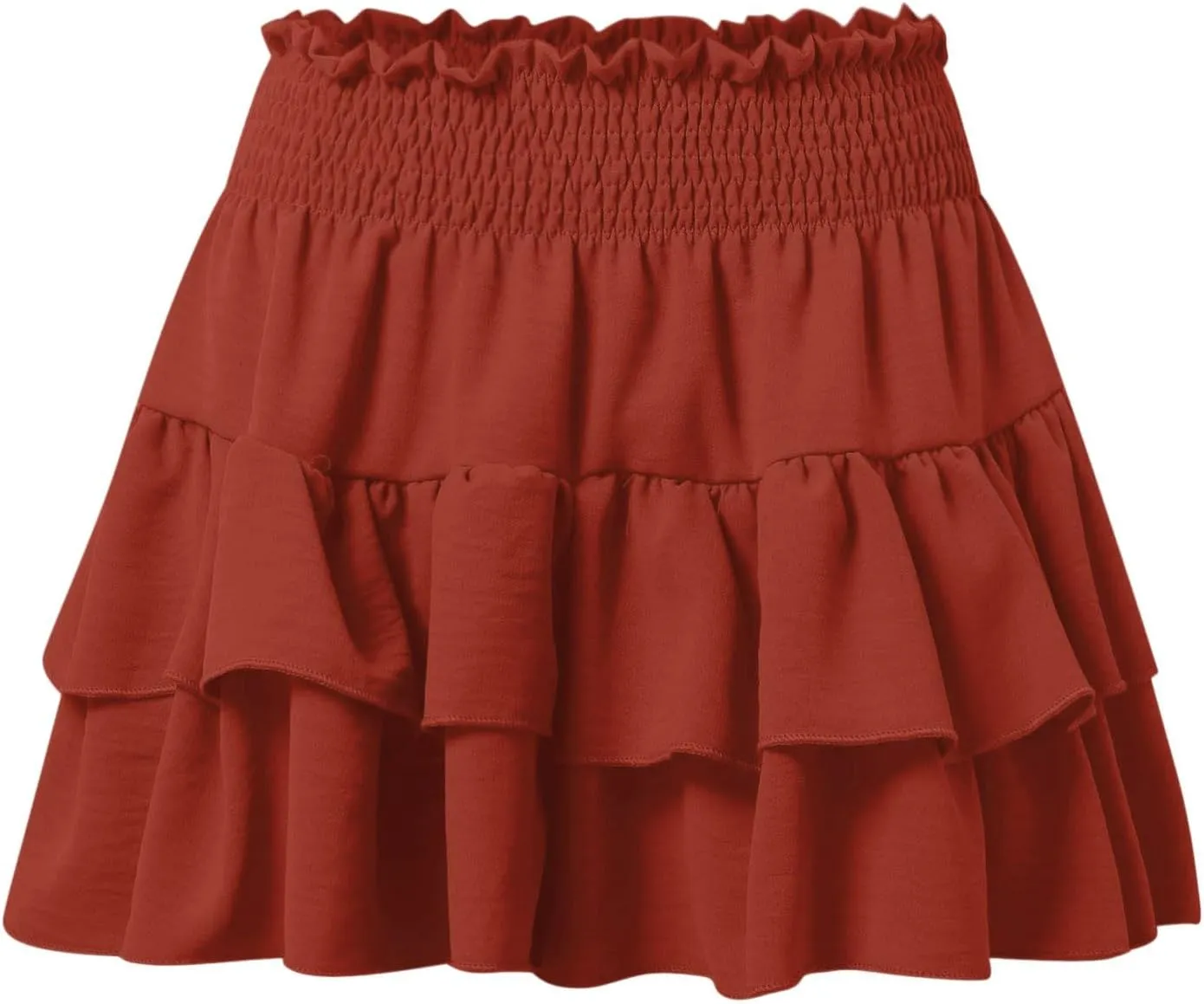 Mini Skirts for Women Summer High Waisted Ruffle Tiered Skorts Boho Flowy Linen Mini Skirts Beach Vacation Skirt