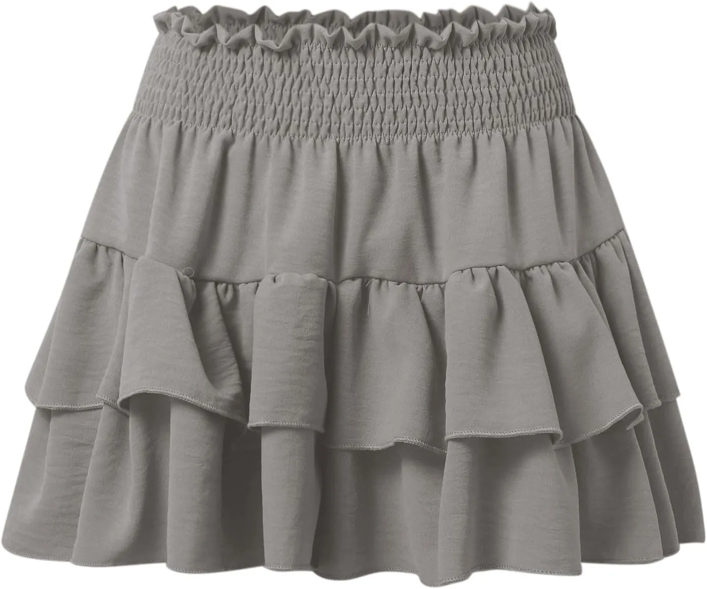 Mini Skirts for Women Summer High Waisted Ruffle Tiered Skorts Boho Flowy Linen Mini Skirts Beach Vacation Skirt