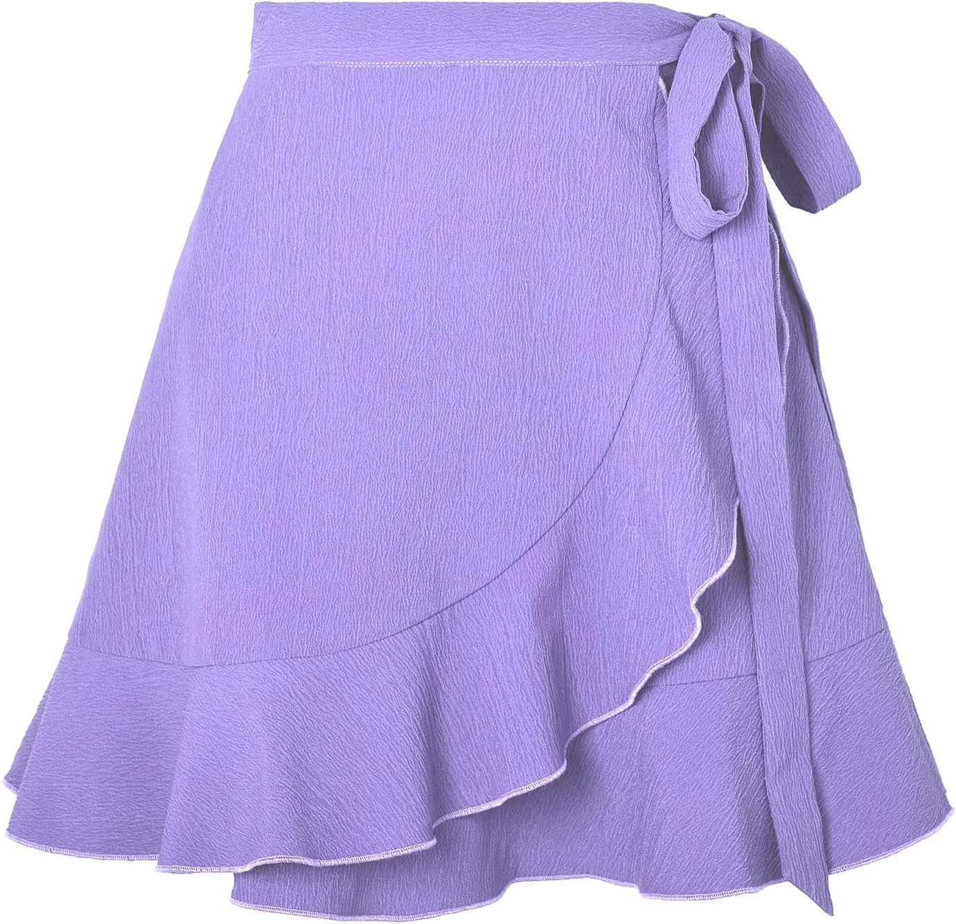 Mini Skirts Women Ruffle Trim Side Tie Knot Lounge Skirt Loose Baggy Trendy Flowy Sexy Short Skirts for Vacation