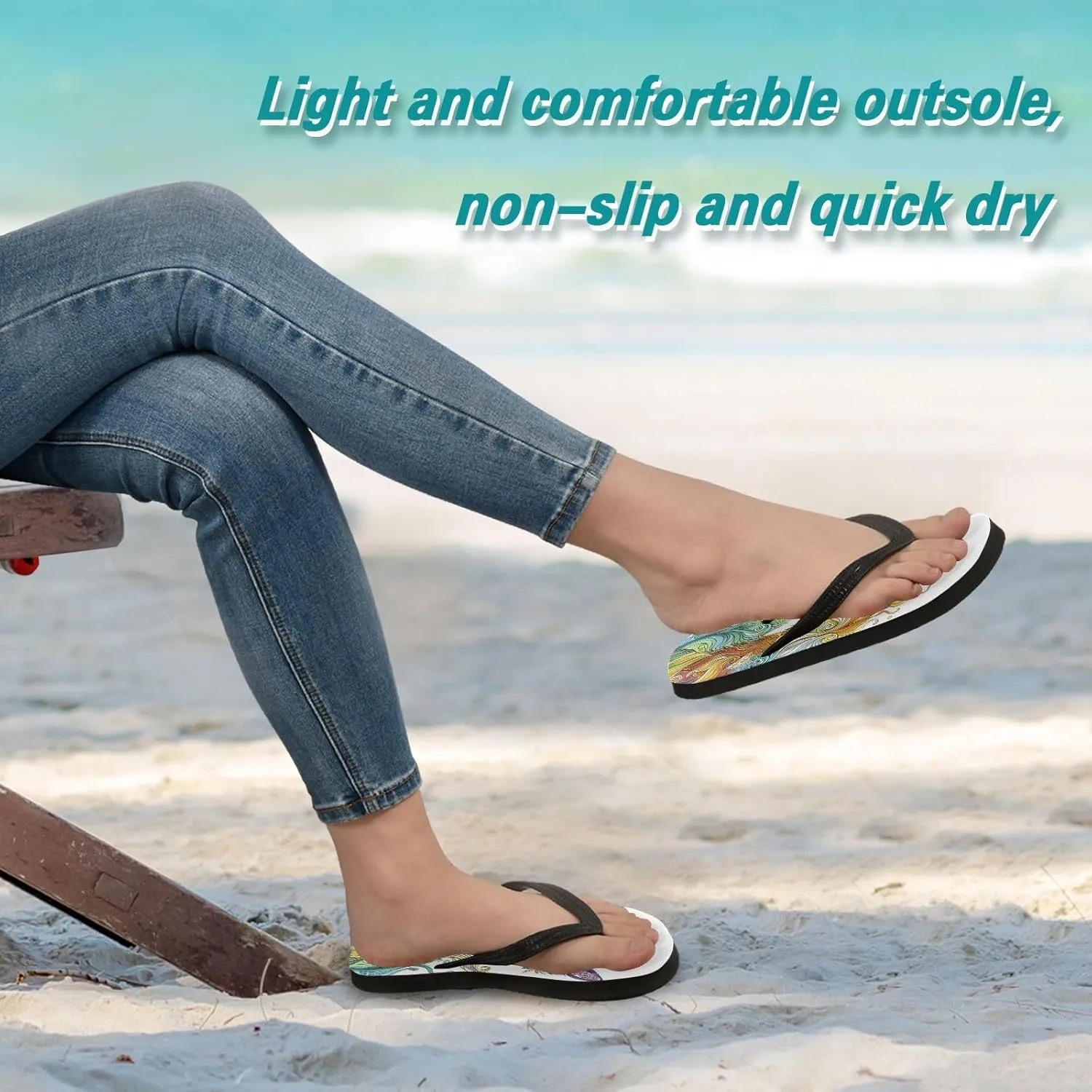 MNSRUU Flip Flops for Women Men Butterfly Black Flip Flops Womens Slides Men Sandals Shower Slippers Summer Non-Slip Flipflops for Swim Beach Bathroom, XS