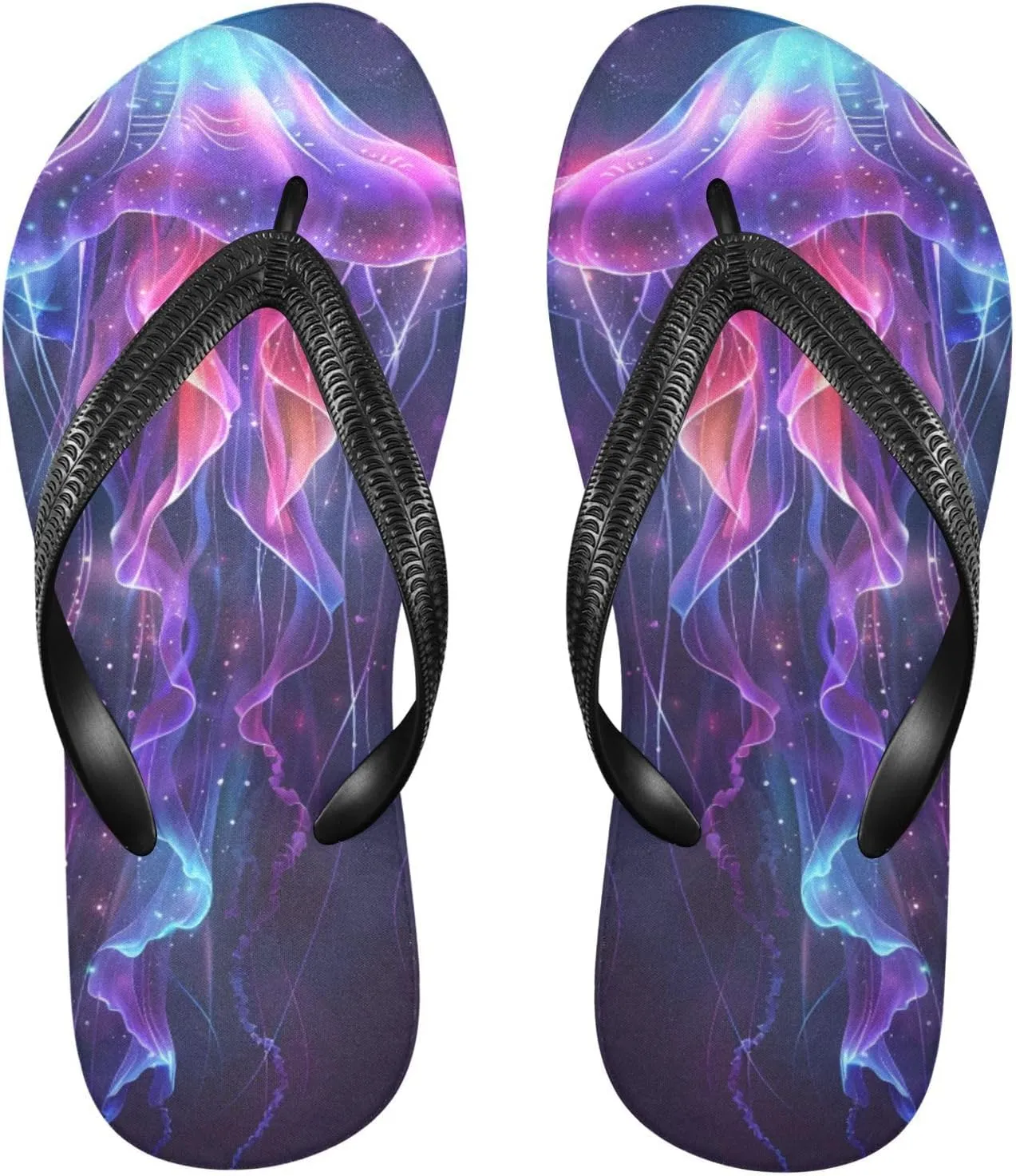 MNSRUU Flip Flops for Women Men Butterfly Black Flip Flops Womens Slides Men Sandals Shower Slippers Summer Non-Slip Flipflops for Swim Beach Bathroom, XS
